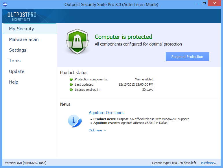 Agnitum Outpost Security Suite Pro Screenshot